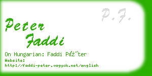 peter faddi business card